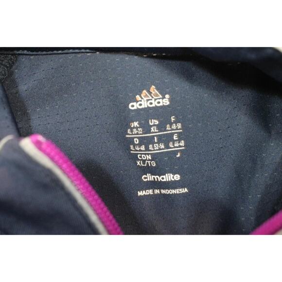 Adidas Track Jacket Full Zip ClimaLite Performance Athletic Gray Womens Sz XL - Picture 9 of 10